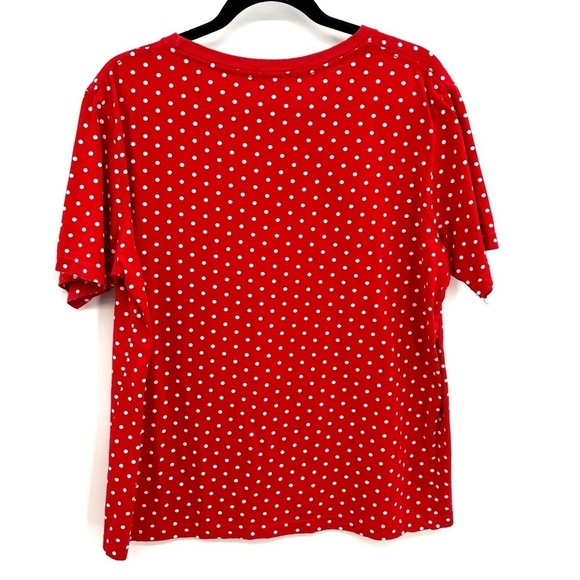 COMME DES GARCONS PLAY Red White Polka Dot Heart Embroidered T-Shirt Size XL - Picture 2 of 6
